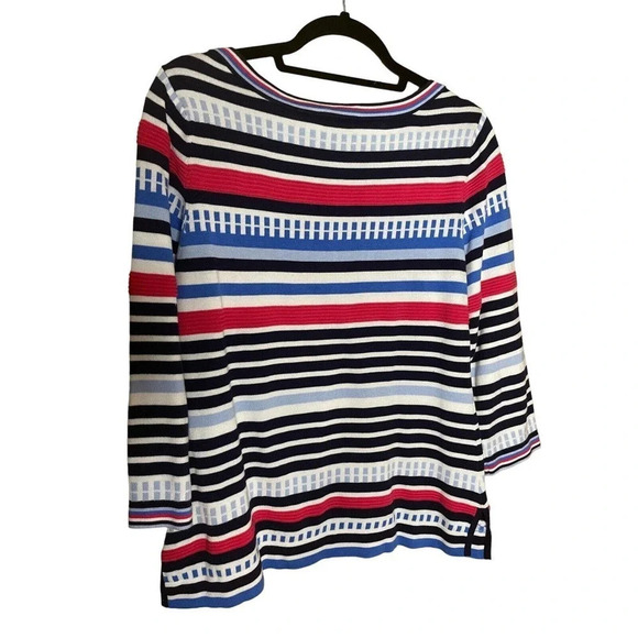 Tommy Hilfiger Women's 3/4 Sleeve Boat Neck Sweater Size Medium Nautical - Picture 8 of 8